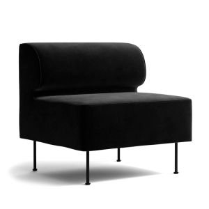 прямой модуль дивана "Forte", чёрный, вид 45 гр