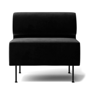 прямой модуль дивана "Forte", чёрный, вид спереди