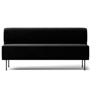 прямой модуль дивана "Forte", чёрный, вид спереди, 120 см